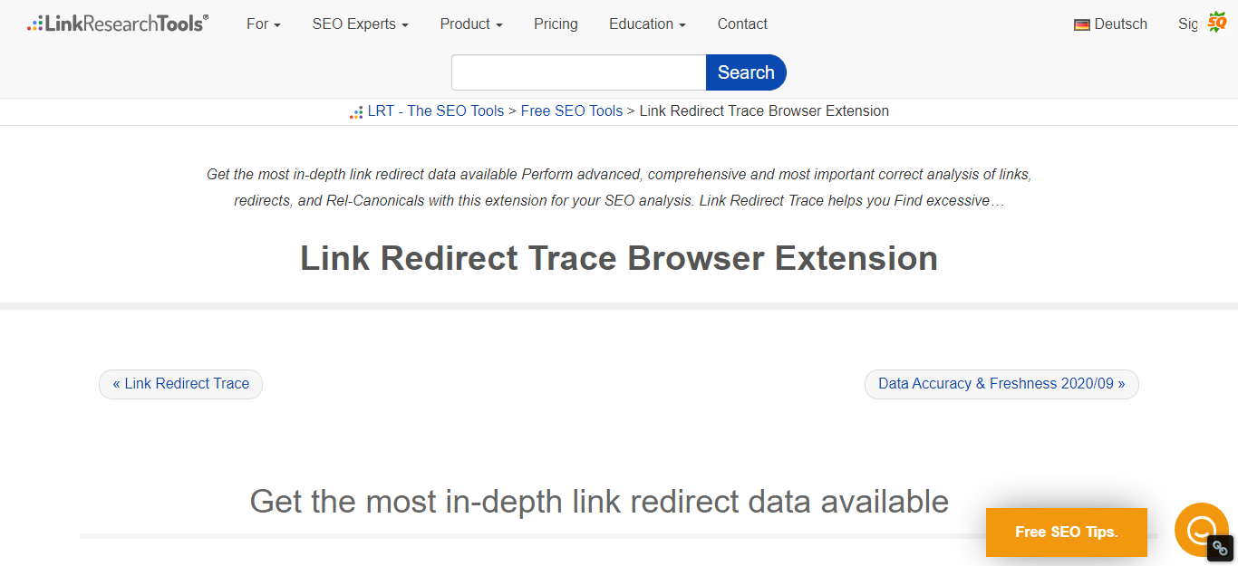 Extension Link redirect Trace