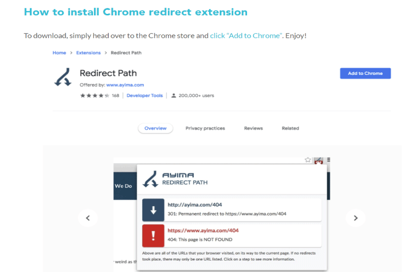 Installation de l extension de redirection chrome