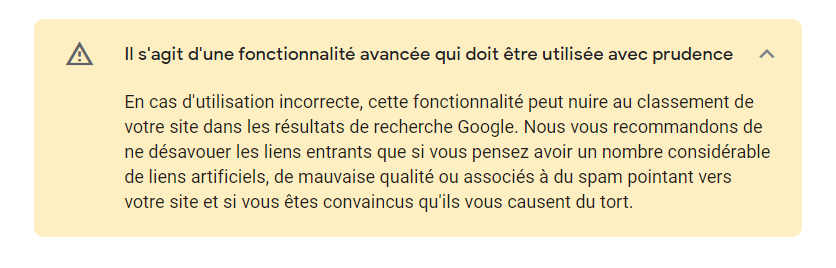 Outil de desaveu de liens de Google