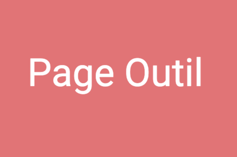 Page outil