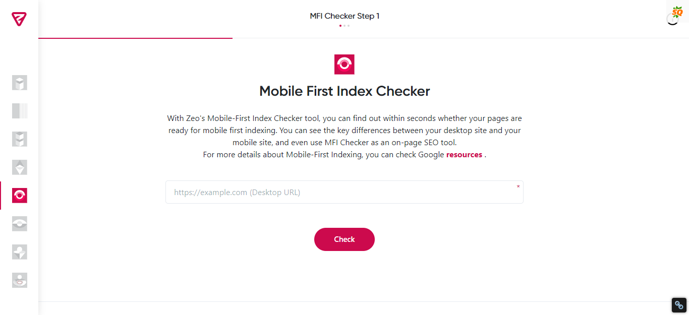 Verificateur de l index mobile
