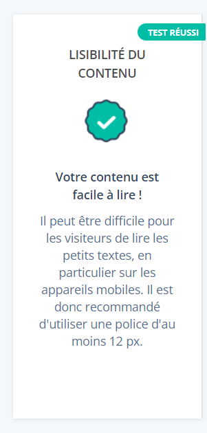  Lisibilite du contenu HubSpot Website Grader