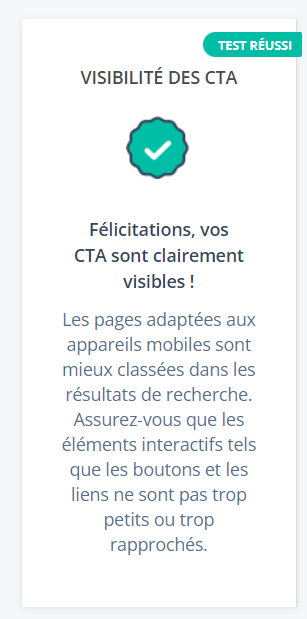  Visibilte des CTA HubSpot Website Grader