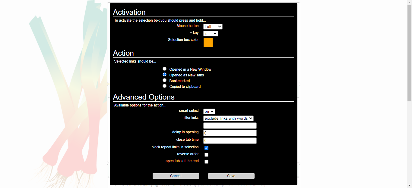 Fonctionnalites de l extension Linkclump