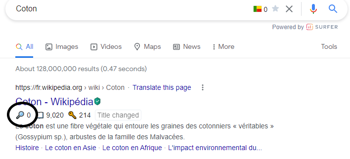 Nombre de trafic d un site web Description Keyword Surfer