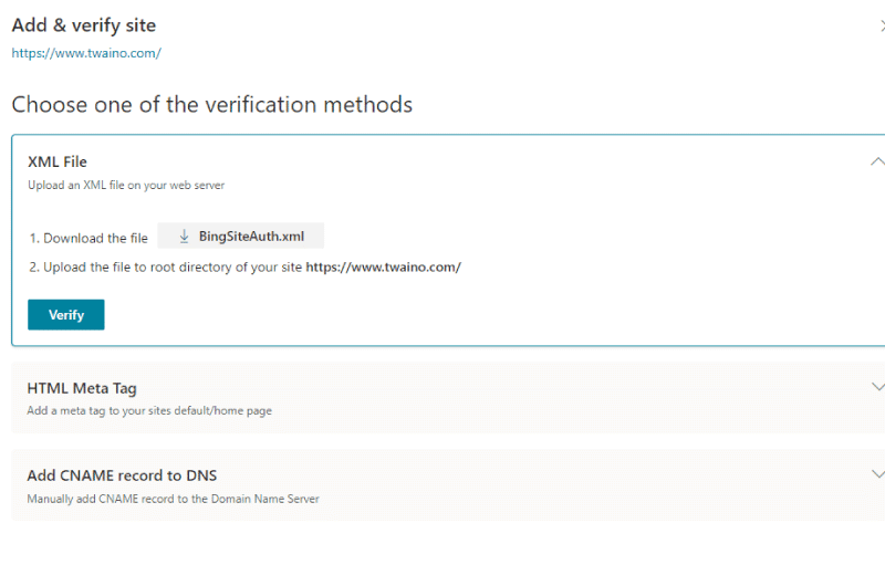 Ajoutation et verification du site