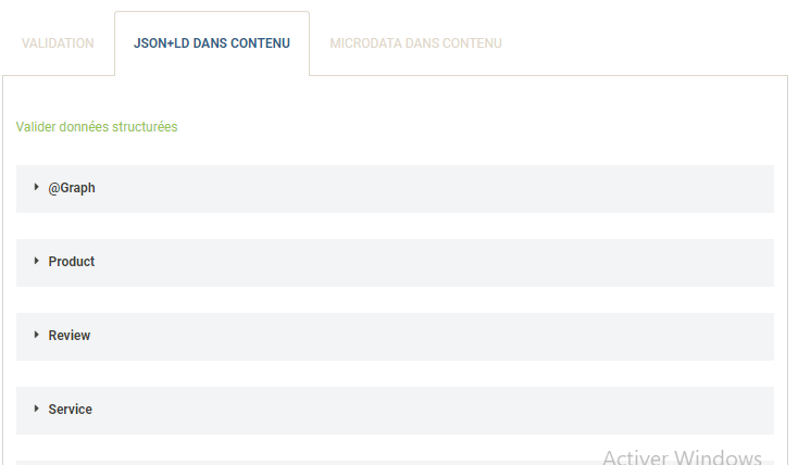 Validateur des donnees structurees de page site web