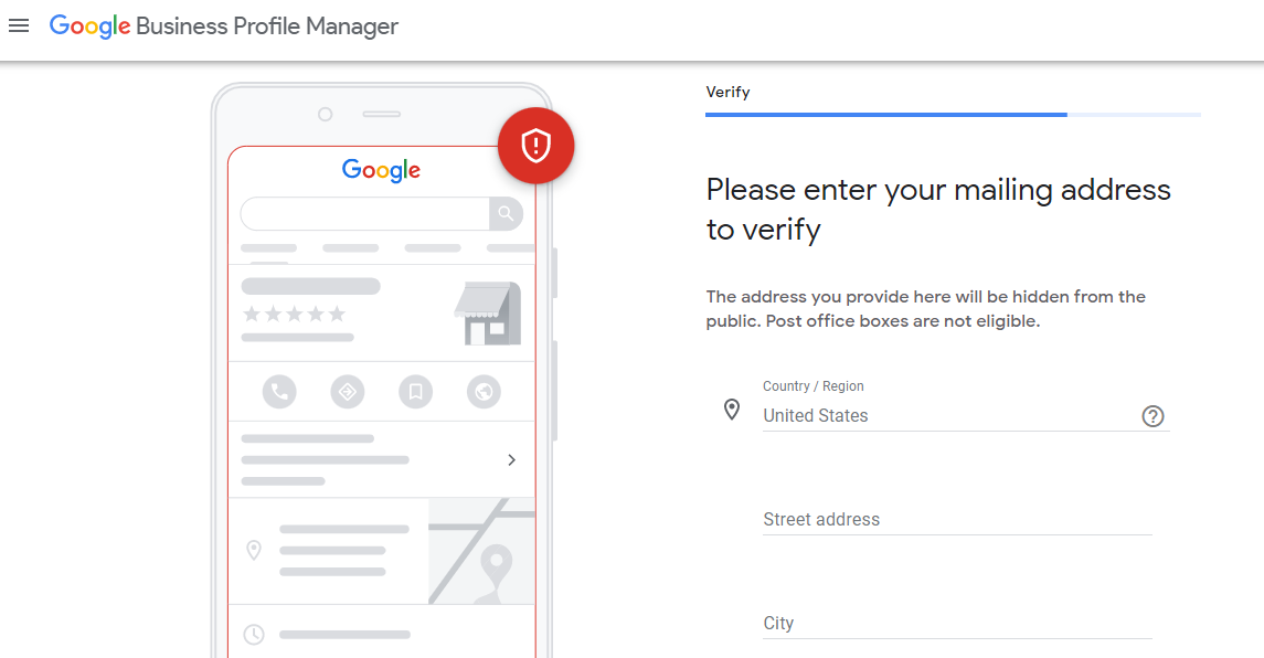  Verifier de entreprise via le courrier postal Google Business profil