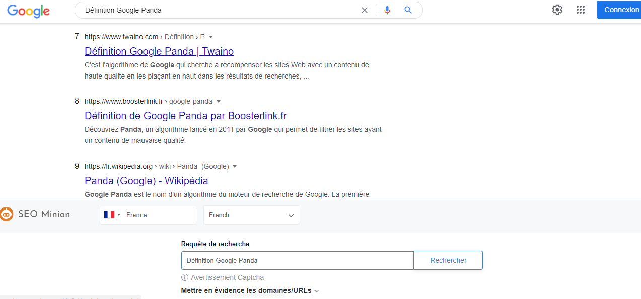 Definition de google panda