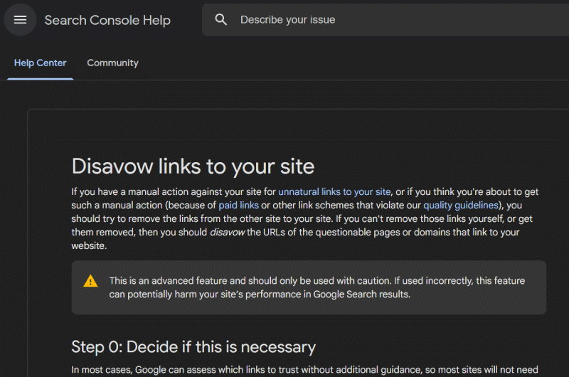 Disavow links to your site Google Mise en avant