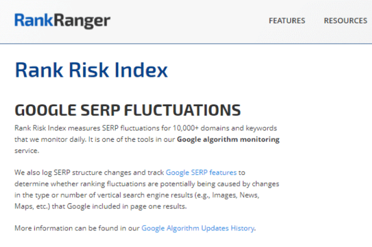 GOOGLE SERP FLUCTUATIONS Rank Ranger Mise en avant