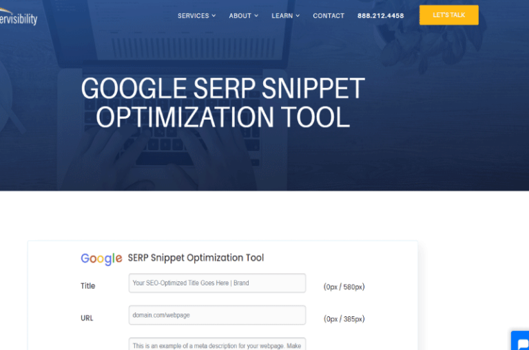 GOOGLE SERP SNIPPET OPTIMIZATION TOOL Mise en avant