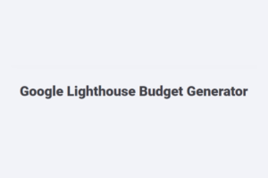 Google Lighthouse Budget Generator Logo