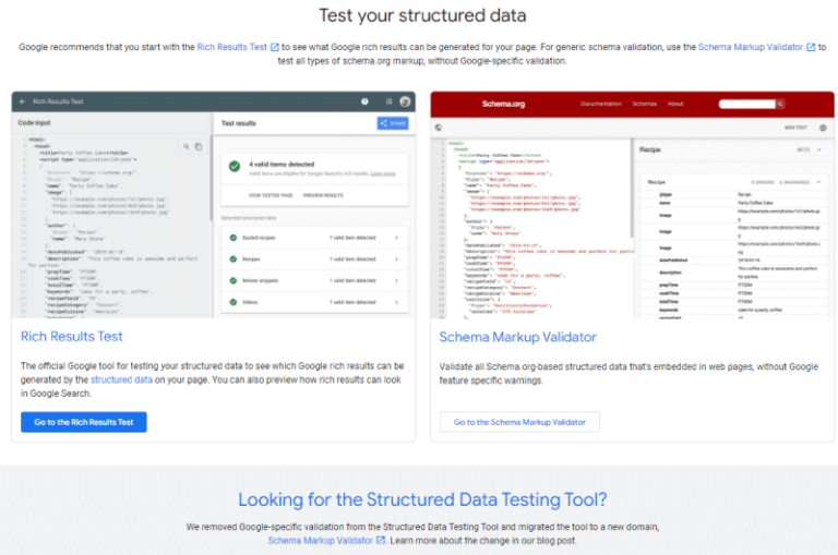 Test structured data Google Mise en avant