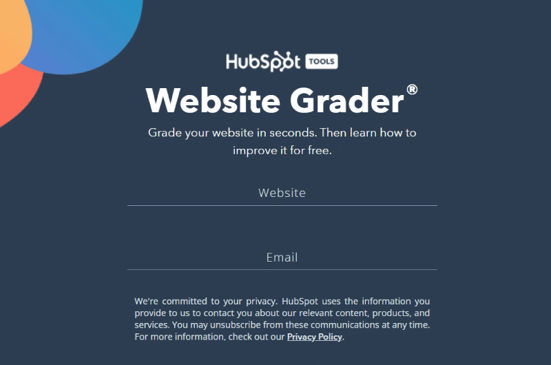 Website Grader Hubspot Mise en avant