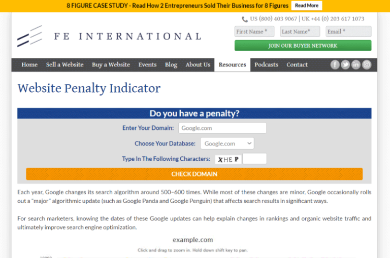 Website Penalty Indicator FE international Mise en avant