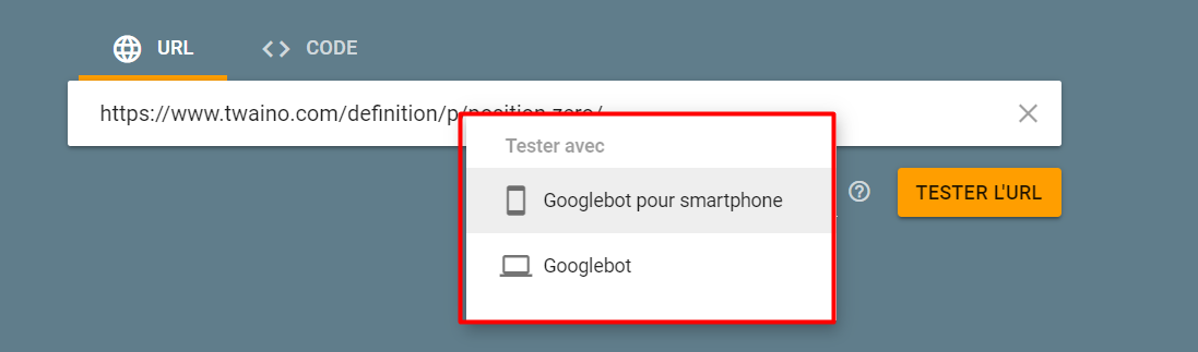 Agent utilisateur Rich Results Test de Google