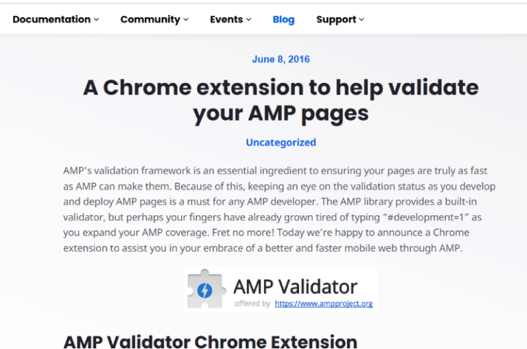 AMP Validator AMP Mise en avant