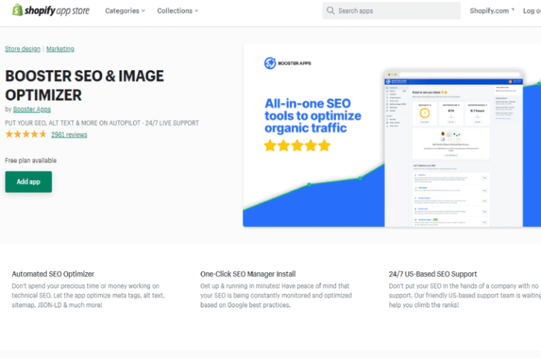 BOOSTER SEO IMAGE OPTIMIZER Shopify App Store Mise en avant