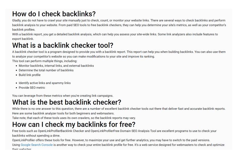 Free Backlinks Checker Open Link Profiler Outil SEO 2