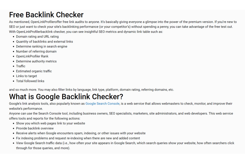 Free Backlinks Checker Open Link Profiler Outil SEO 3