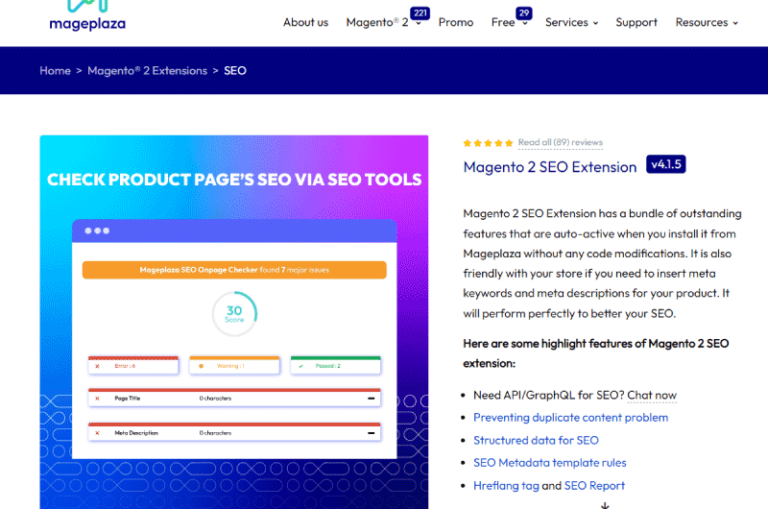 Magento 2 SEO Extension mageplaza Mise en avant