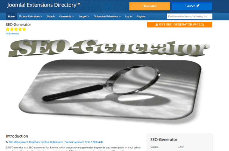 SEO Generator Extensions Joomla Mise en avant