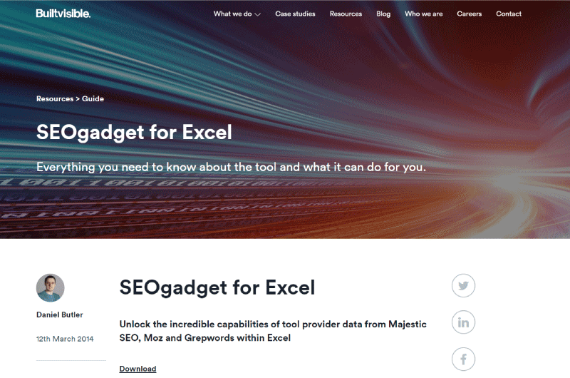 SEOGadget for Excel Builtvisible Mise en avant