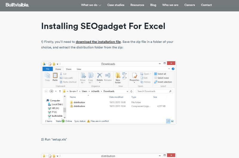 SEOGadget for Excel Builtvisible Outil SEO 4