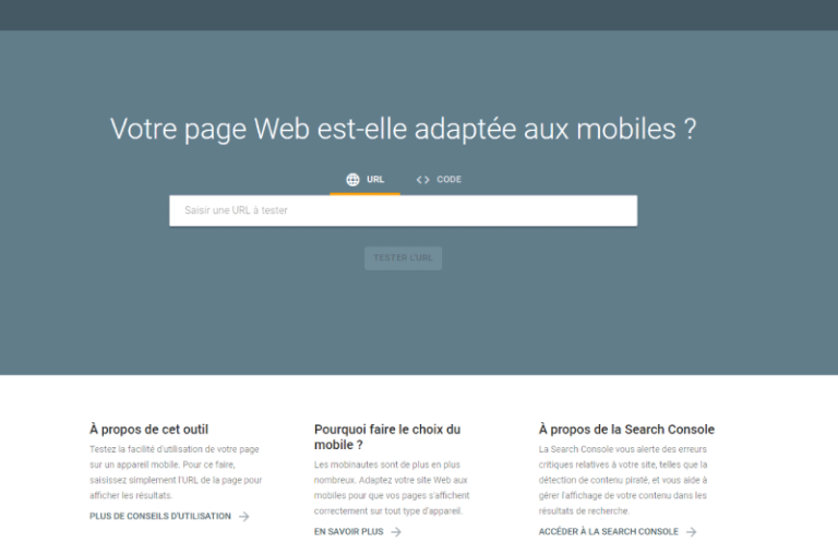 Test Optimisation mobile Google Mise en avant