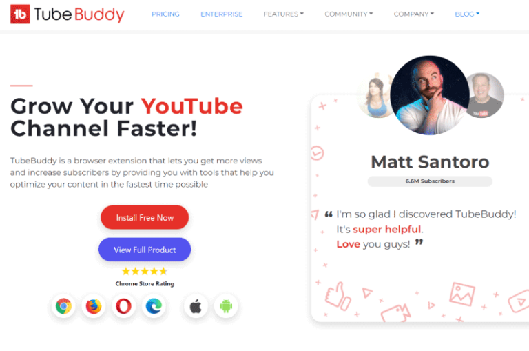 TubeBuddy Mise en avant