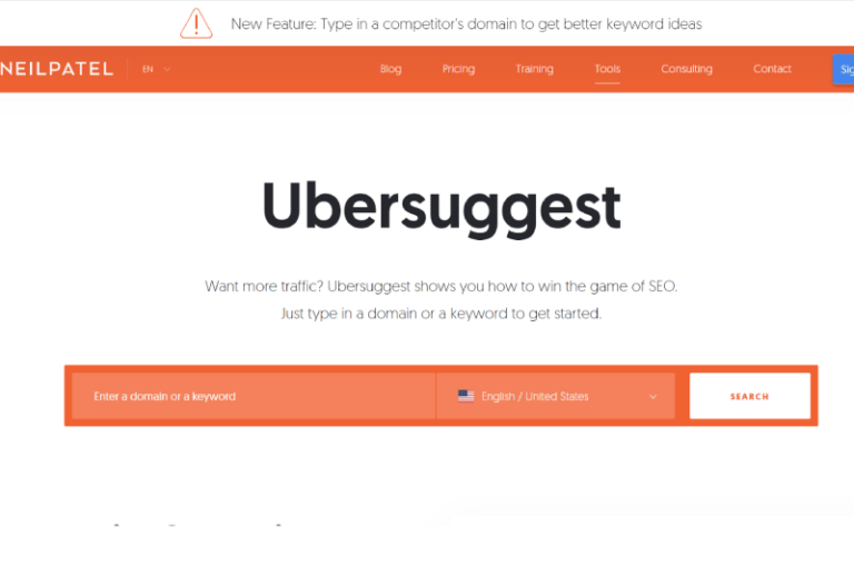 UberSuggest Mise en avant