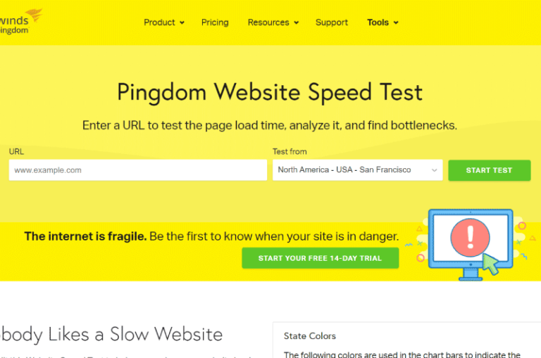 Website Speed Test Pingdom Mise en avant