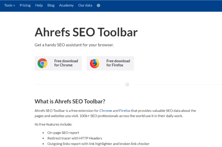 Ahrefs SEO Toolbar Ahrefs Mise en avant