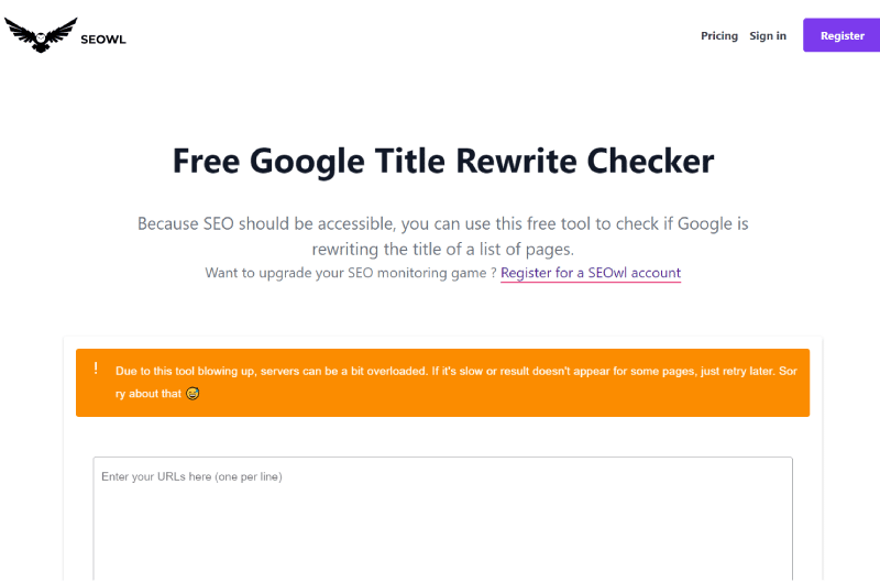 Google Title Rewrite Checker seowl Mise en avant