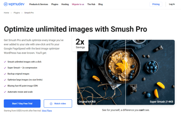 Smush Pro WPmudev Mise en avant