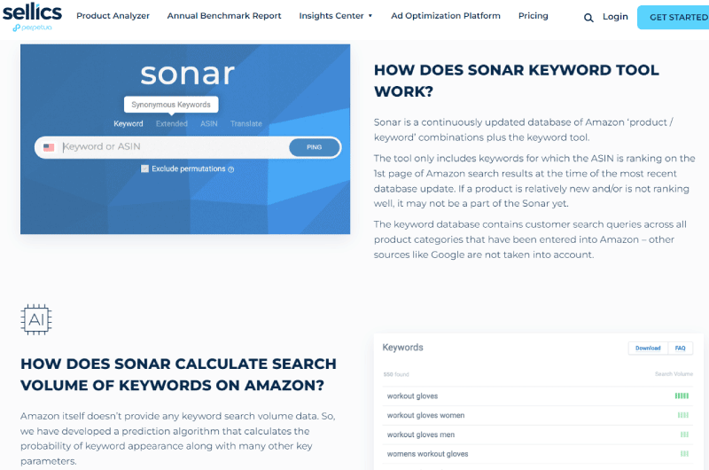Sonar by Sellics Outil SEO 4
