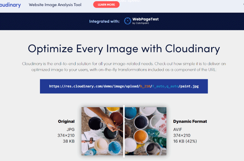 Website Image Analysis Cloudinary Outil SEO 1