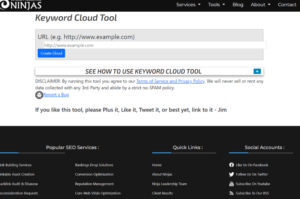 Keyword Cloud Tool Internet Marketing Ninjas Mise en avant