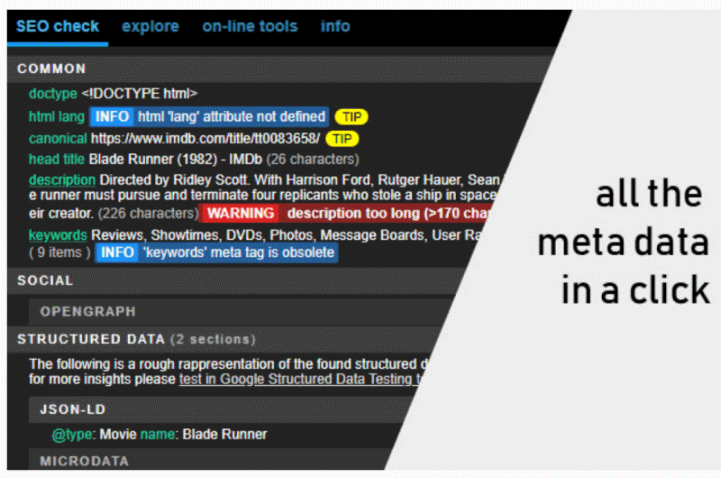 Meta SEO Inspector Chrome Extension Outil SEO 1