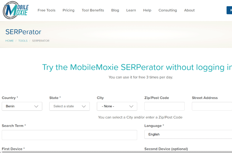 Mobile moxie SERP Test Mise en avant