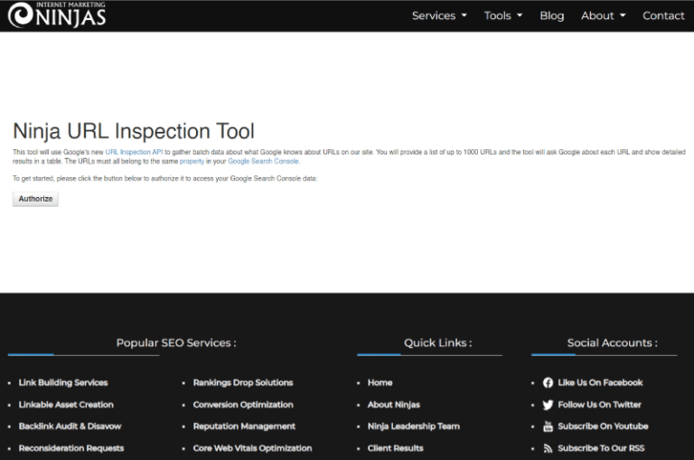 Ninja URL Inspection Tool Marketing Ninjas Mise en avant