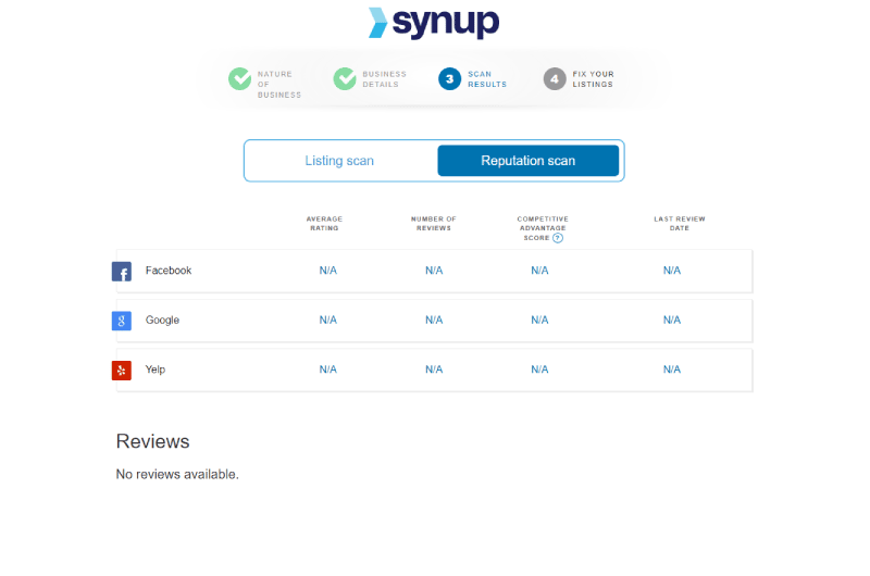 Synup Listing Scan Outil SEO 3
