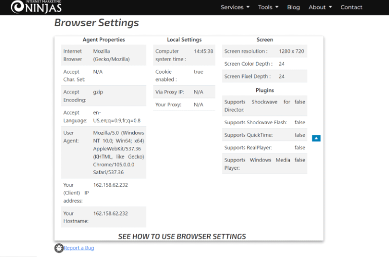 Browser Settings Marketing Ninjas Mise en avant