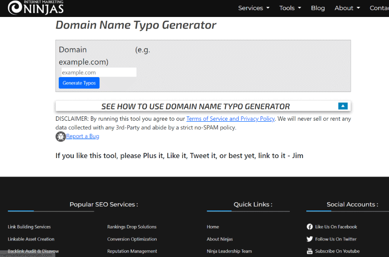 Domain Name Typo Generator Marketing Ninjas Mise en avant