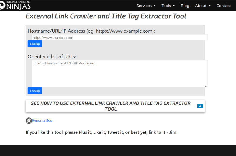 External Link Crawler and Title Tag Extractor Tool Marketing Ninjas Mise en avant