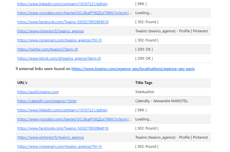 External Link Crawler and Title Tag Extractor Tool Marketing Ninjas Outil SEO 4