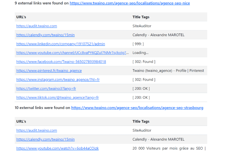 External Link Crawler and Title Tag Extractor Tool Marketing Ninjas Outil SEO 6