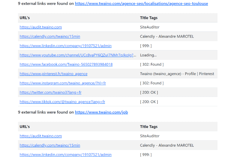 External Link Crawler and Title Tag Extractor Tool Marketing Ninjas Outil SEO 7