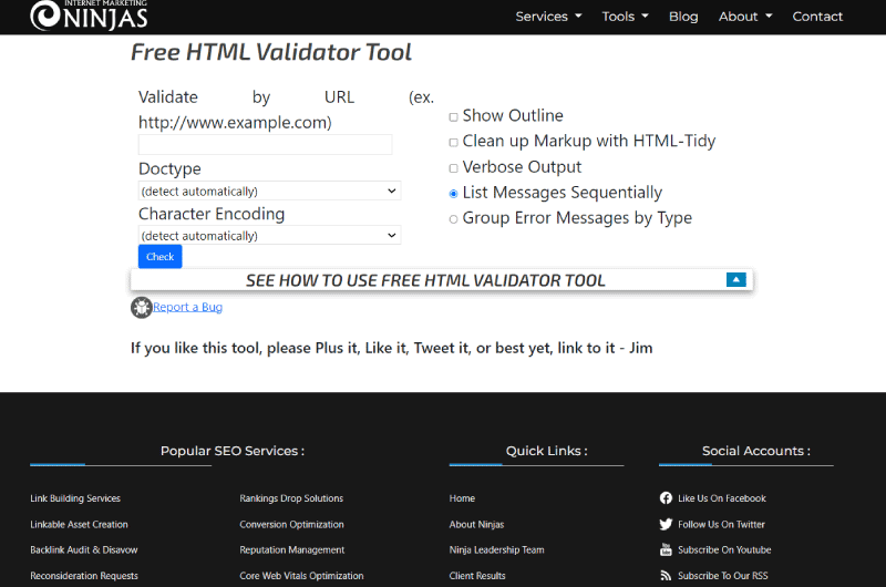 Free HTML Validator Tool Free HTML Validator Tool Mise en avant